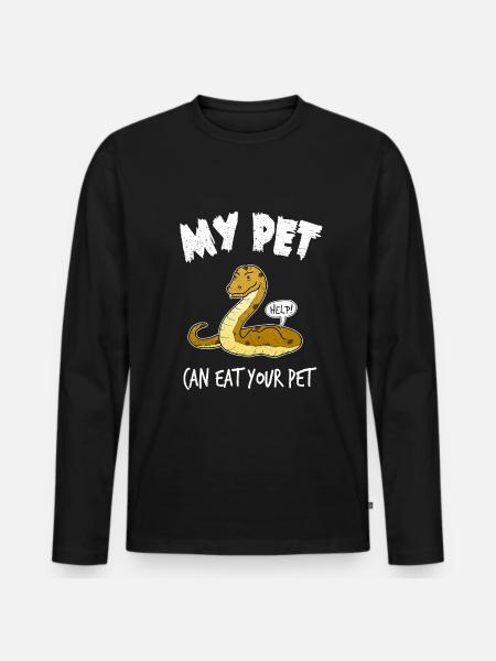 Schlange Python Haustier Lustig Geschenk - Männer Premium Bio Langarmshirt - Schwarz