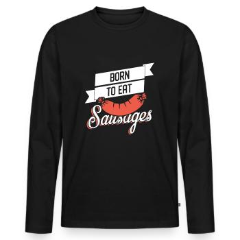 sausage - Men's Premium Organic Long Sleeve Shirt - black - Front - Nico (187cm)