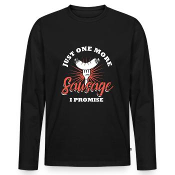 Une saucisse encore - T-shirt manches longues Premium bio Homme - noir - Devant - Nico (187cm)