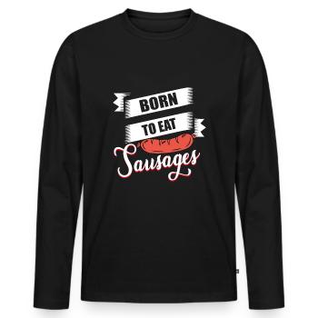 sausage - Men's Premium Organic Long Sleeve Shirt - black - Front - Nico (187cm)