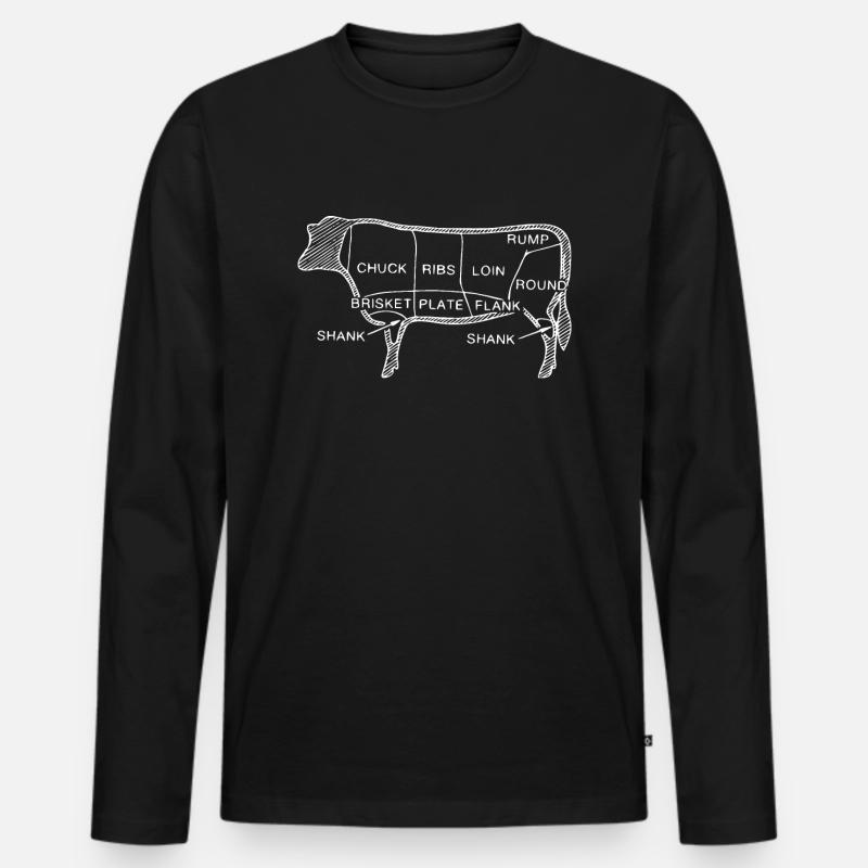 Steak - Männer Premium Bio Langarmshirt - Schwarz