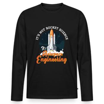 Es Ist Kein Wunder Sondern Raumfahrttechnik - Männer Premium Bio Langarmshirt - Schwarz - Vorne - Nico (187cm)