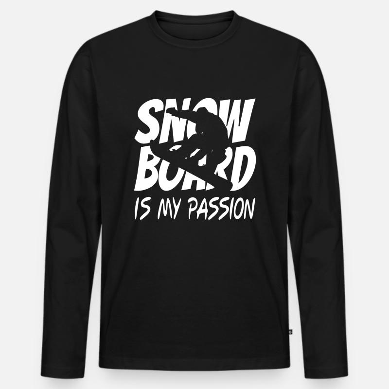 Snowboarder Snowboard - Männer Premium Bio Langarmshirt - Schwarz