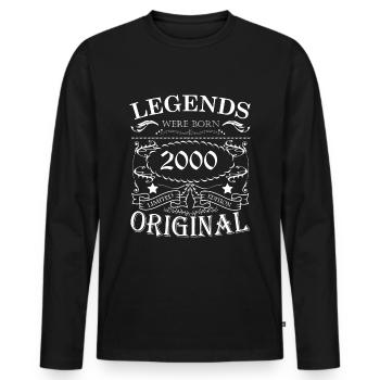 20. Geburtstag Original Legends born 2000 Geschenk - Männer Premium Bio Langarmshirt - Schwarz - Vorne - Nico (187cm)