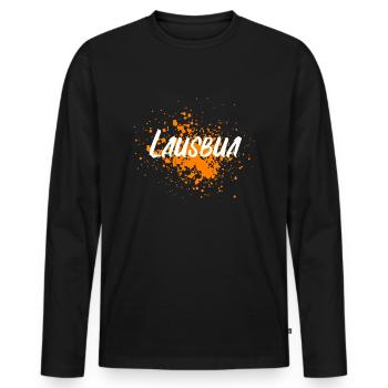 Lausbua Lausbub Dorfkind Bayern Sohn Tracht - Männer Premium Bio Langarmshirt - Schwarz - Vorne - Nico (187cm)