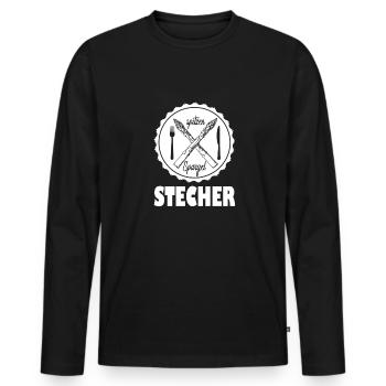 Spargel Stecher - Männer Premium Bio Langarmshirt - Schwarz - Vorne - Nico (187cm)