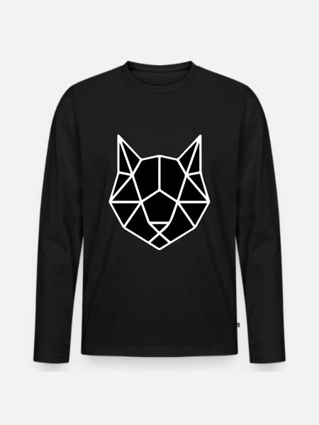 ORIGAMI CAT - Men's Premium Organic Long Sleeve Shirt - black