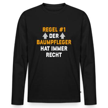 Baumpfleger Geschenk Geburtstag Spruch - Männer Premium Bio Langarmshirt - Schwarz - Vorne - Nico (187cm)