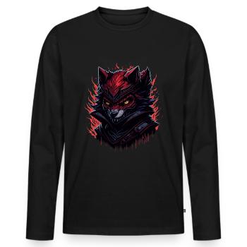 Wolf Evil Dark Fox Fantasy - Men's Premium Organic Long Sleeve Shirt - black - Front - Nico (187cm)