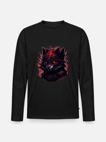 Wolf Evil Dark Fox Fantasy - Men's Premium Organic Long Sleeve Shirt - black