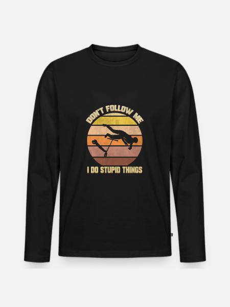 Scooter Tretroller Elektro Roller - Männer Premium Bio Langarmshirt - Schwarz