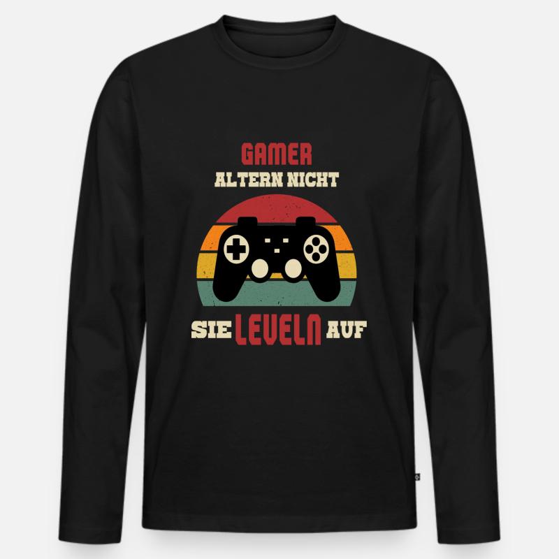 Geburtstag Gaming Gamer Zocker Geschenk - Männer Premium Bio Langarmshirt - Schwarz