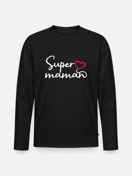 Super maman - T-shirt manches longues Premium bio Homme - noir
