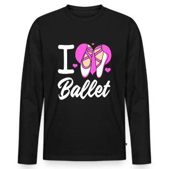 Danseuse de ballet - T-shirt manches longues Premium bio Homme - noir - Devant - Nico (187cm)