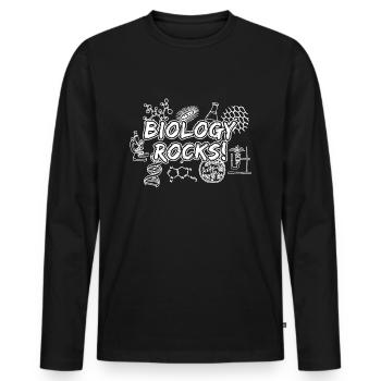 Cadeau biologiste biologiste - T-shirt manches longues Premium bio Homme - noir - Devant - Nico (187cm)