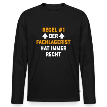 Fachlagerist Geschenk Geburtstag Spruch - Männer Premium Bio Langarmshirt - Schwarz - Vorne - Nico (187cm)