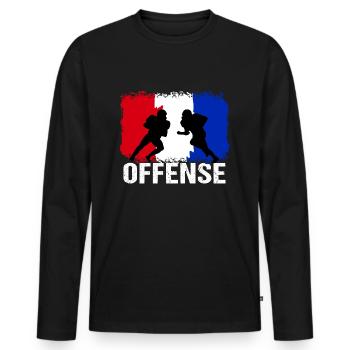 American Football Frankreich Offense - Männer Premium Bio Langarmshirt - Schwarz - Vorne - Nico (187cm)