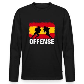 American Football Spanien Offense - Männer Premium Bio Langarmshirt - Schwarz - Vorne - Nico (187cm)