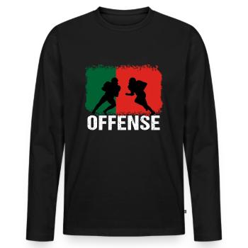 American Football Portugal Offense - Männer Premium Bio Langarmshirt - Schwarz - Vorne - Nico (187cm)