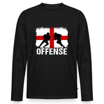 American Football England Offense - Männer Premium Bio Langarmshirt - Schwarz - Vorne - Nico (187cm)