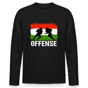 American Football Ungarn Offense - Männer Premium Bio Langarmshirt - Schwarz - Vorne - Nico (187cm)