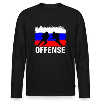 American Football Russland Offense - Männer Premium Bio Langarmshirt - Schwarz - Vorne - Nico (187cm)
