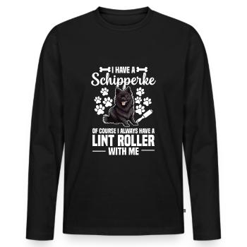 Ich Habe Einen Schipperke Natürlich Immer, Ich - Männer Premium Bio Langarmshirt - Schwarz - Vorne - Nico (187cm)