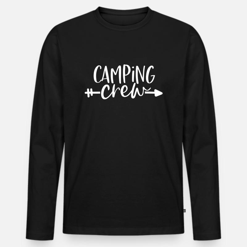 Camping Crew - Männer Premium Bio Langarmshirt - Schwarz