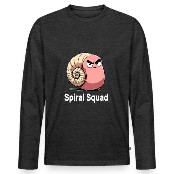 Cartoon Ammoniten Fossilien Urzeit - Männer Premium Bio Langarmshirt - Anthrazit meliert - Vorne - Nico (187cm)