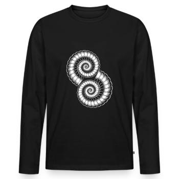 Ammoniten Fossilien Urzeit - Männer Premium Bio Langarmshirt - Schwarz - Vorne - Nico (187cm)