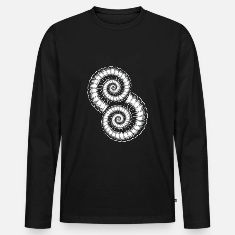 Ammoniten Fossilien Urzeit - Männer Premium Bio Langarmshirt - Schwarz