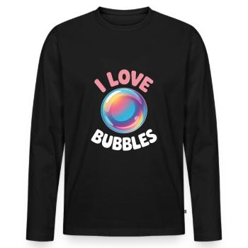 J’aime les bulles de savon Bulles pour enfants - T-shirt manches longues Premium bio Homme - noir - Devant - Nico (187cm)
