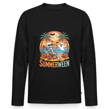Summerween Halloween Abenteuer - Männer Premium Bio Langarmshirt - Schwarz - Vorne - Nico (187cm)