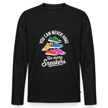 Vers de nombreuses baskets Sneaker Turnschuhe - T-shirt manches longues Premium bio Homme - noir - Devant - Nico (187cm)