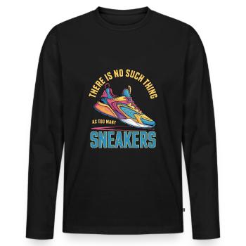 To Many Sneakers Sneaker Turnschuhe - Men's Premium Organic Long Sleeve Shirt - black - Front - Nico (187cm)