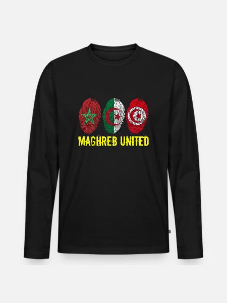MAGHREB UNITED المغرب - Männer Premium Bio Langarmshirt - Schwarz