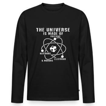 Univers physique - T-shirt manches longues Premium bio Homme - noir - Devant - Nico (187cm)