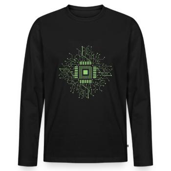 Microcontroller electronics - Men's Premium Organic Long Sleeve Shirt - black - Front - Nico (187cm)