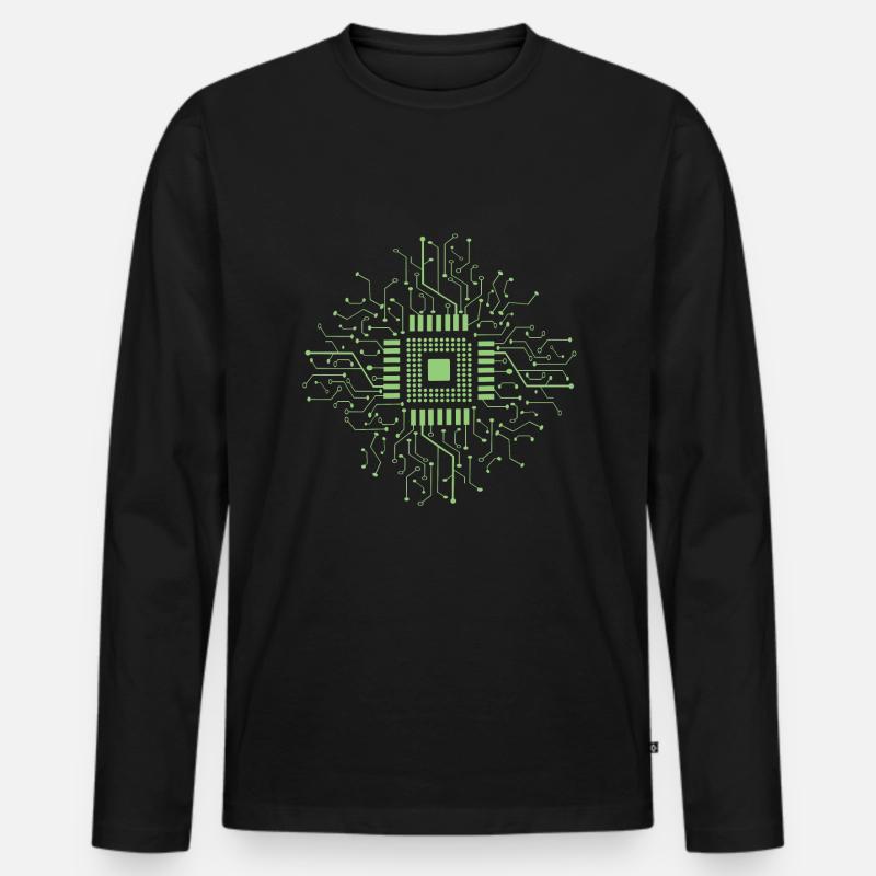 Microcontroller electronics - Men's Premium Organic Long Sleeve Shirt - black