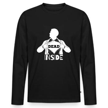 Dead Inside noir et blanc - T-shirt manches longues Premium bio Homme - noir - Devant - Nico (187cm)