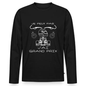 J'ai Grand prix Cadeau Course Automobile - T-shirt manches longues Premium bio Homme - noir - Devant - Nico (187cm)