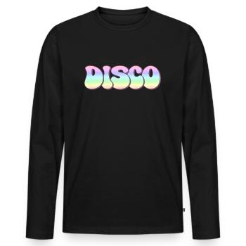 Disco - Männer Premium Bio Langarmshirt - Schwarz - Vorne - Nico (187cm)