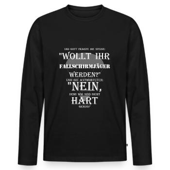 fallschirmjäger härter als steine bundeswehr - Männer Premium Bio Langarmshirt - Schwarz - Vorne - Nico (187cm)