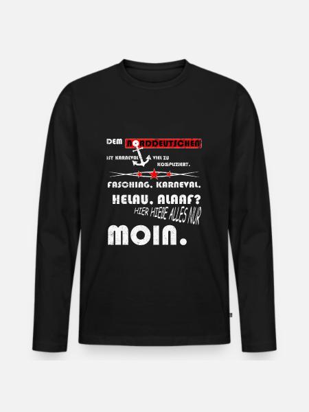 karneval in norddeutschland moin - Männer Premium Bio Langarmshirt - Schwarz