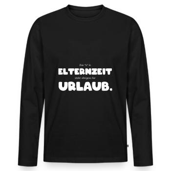 Elternzeit frischgebacken Papa Kollege Geschenk - Männer Premium Bio Langarmshirt - Schwarz - Vorne - Nico (187cm)