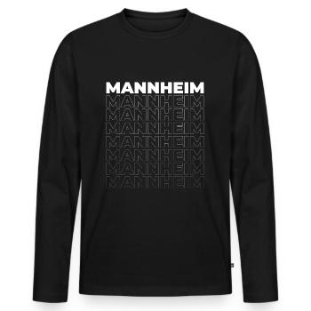 Mannheim - T-shirt manches longues Premium bio Homme - noir - Devant - Nico (187cm)