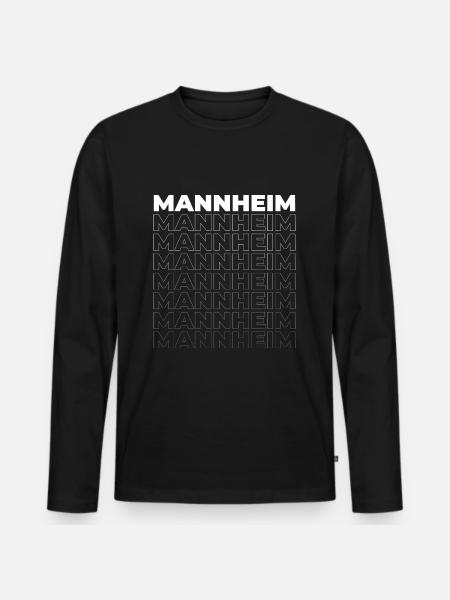 Mannheim - Männer Premium Bio Langarmshirt - Schwarz