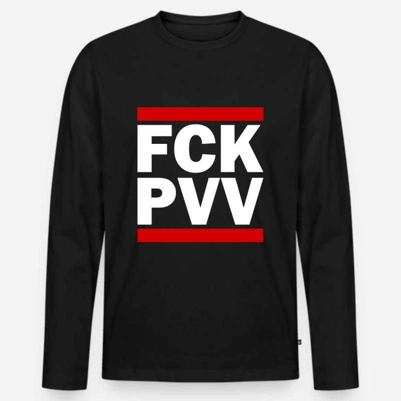Fck pvv - Männer Premium Bio Langarmshirt - Schwarz