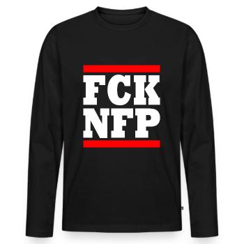 Fck nfp - T-shirt manches longues Premium bio Homme - noir - Devant - Nico (187cm)