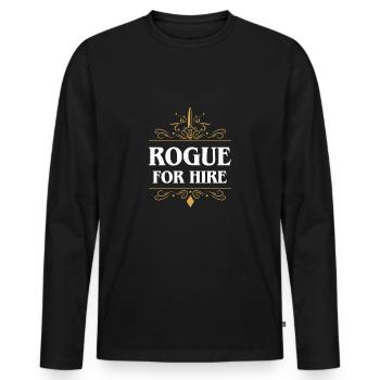 Rogue For Hire Charakter-Spieler-Klassen-RPG - Männer Premium Bio Langarmshirt - Schwarz - Vorne - Nico (187cm)